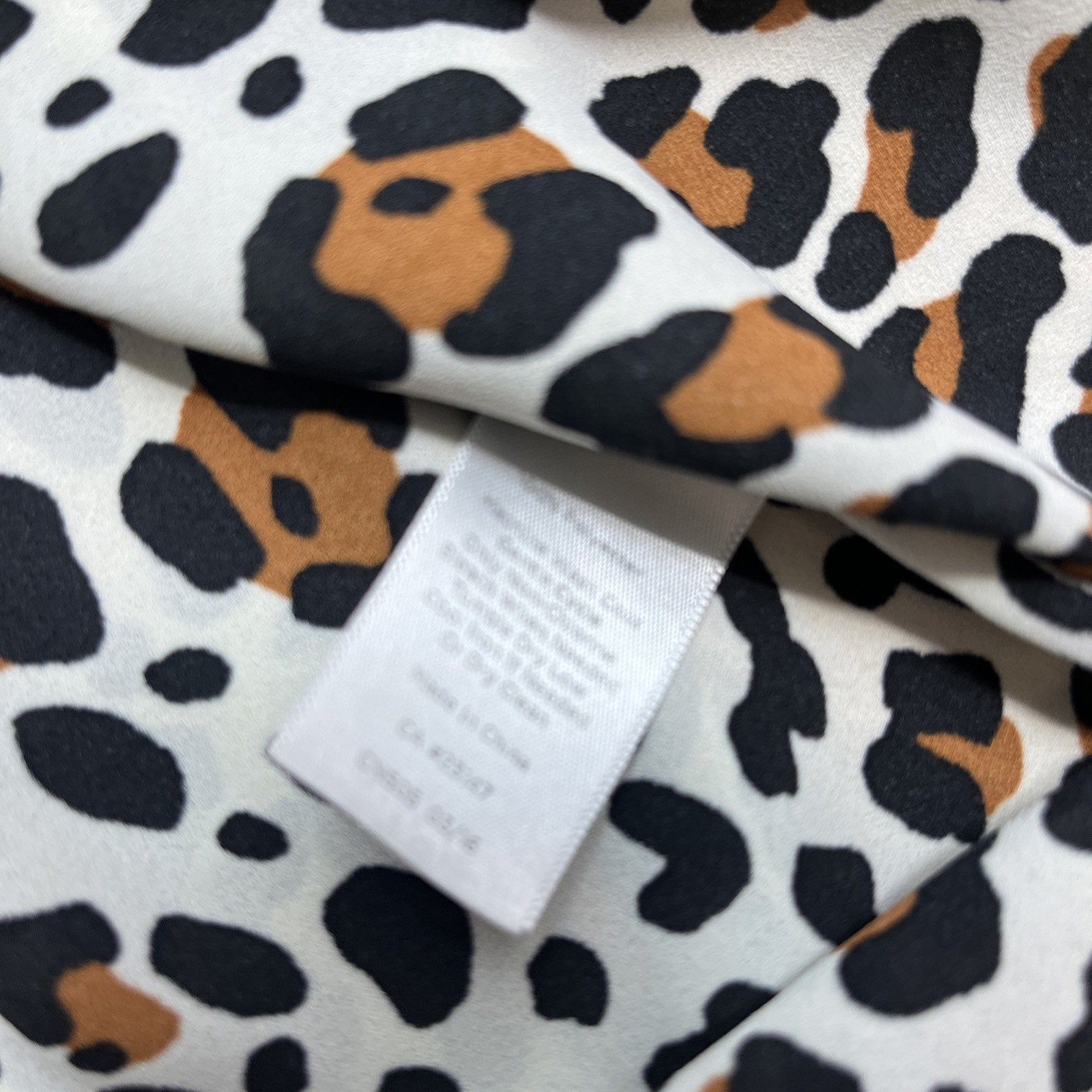 Talbots Plus Sz Small Petite leopard Popover blouse print top blouse tunic shirt