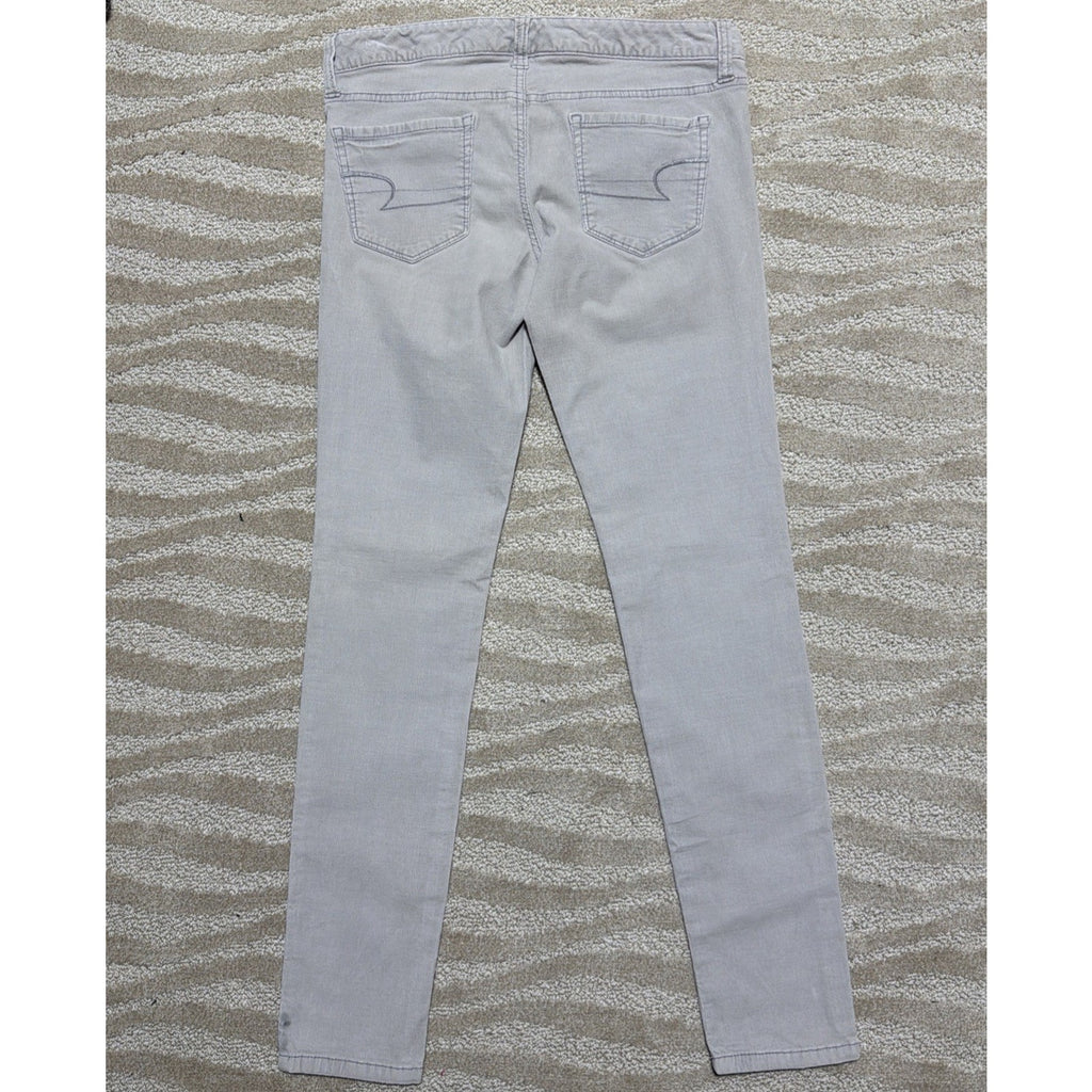 AE AMERICAN EAGLE Gray Corduroy STRETCH JEGGINGS WOMEN JEANS SIZE 6 Boho Chic