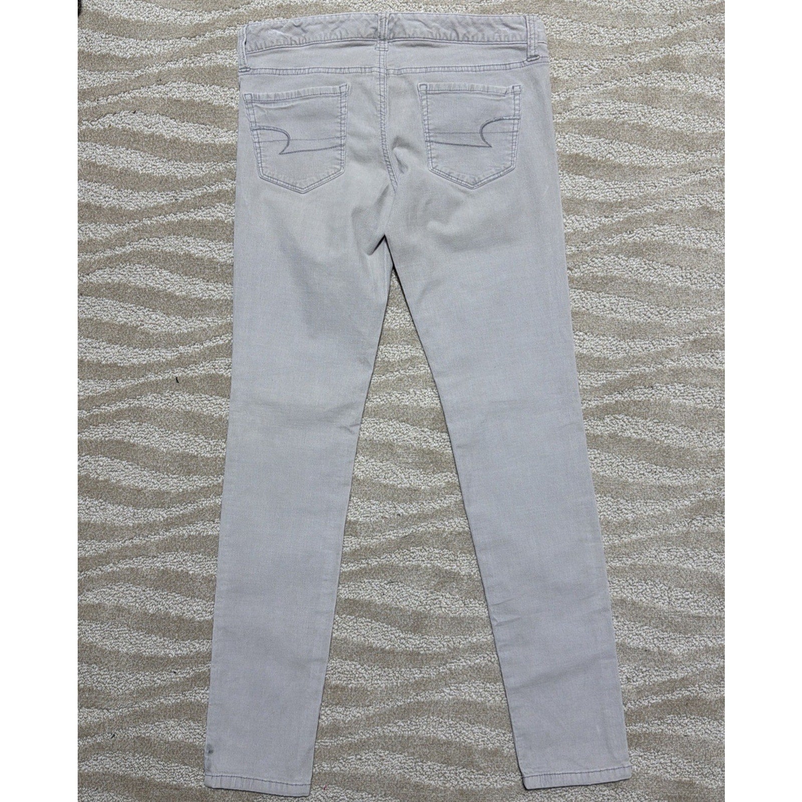 AE AMERICAN EAGLE Gray Corduroy STRETCH JEGGINGS WOMEN JEANS SIZE 6 Boho Chic