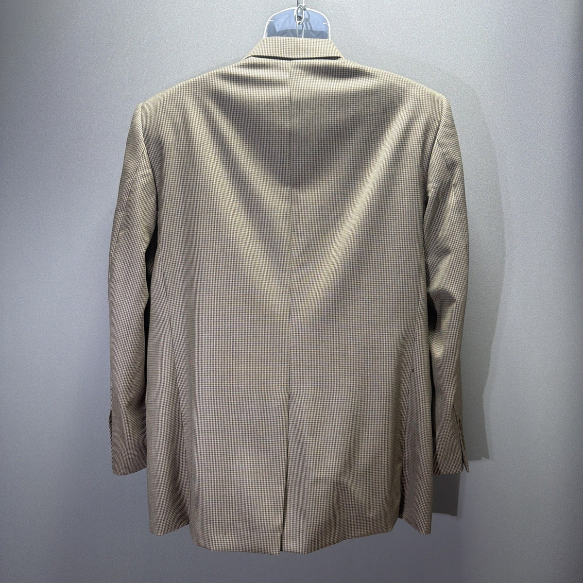 Jos A Bank Brown Houndstooth Mens 43 Lg 100% Wool Sport Coat Suit Jacket Blazer