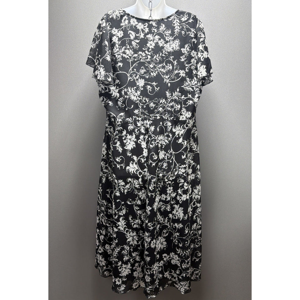 Lane Bryant Dress Womens 18 Black White High Low Polished Professional Career