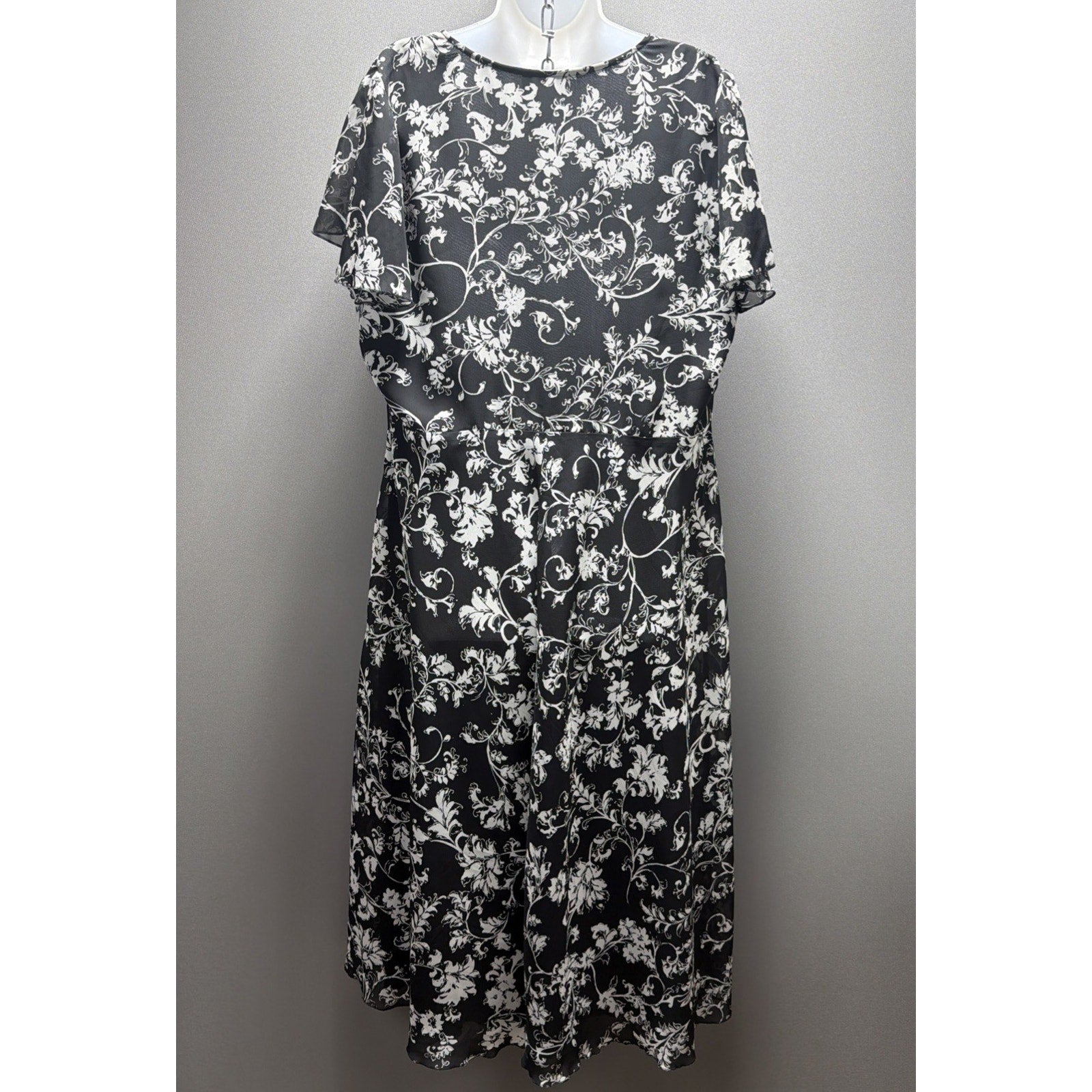 Lane Bryant Dress Womens 18 Black White High Low Polished Professional Career