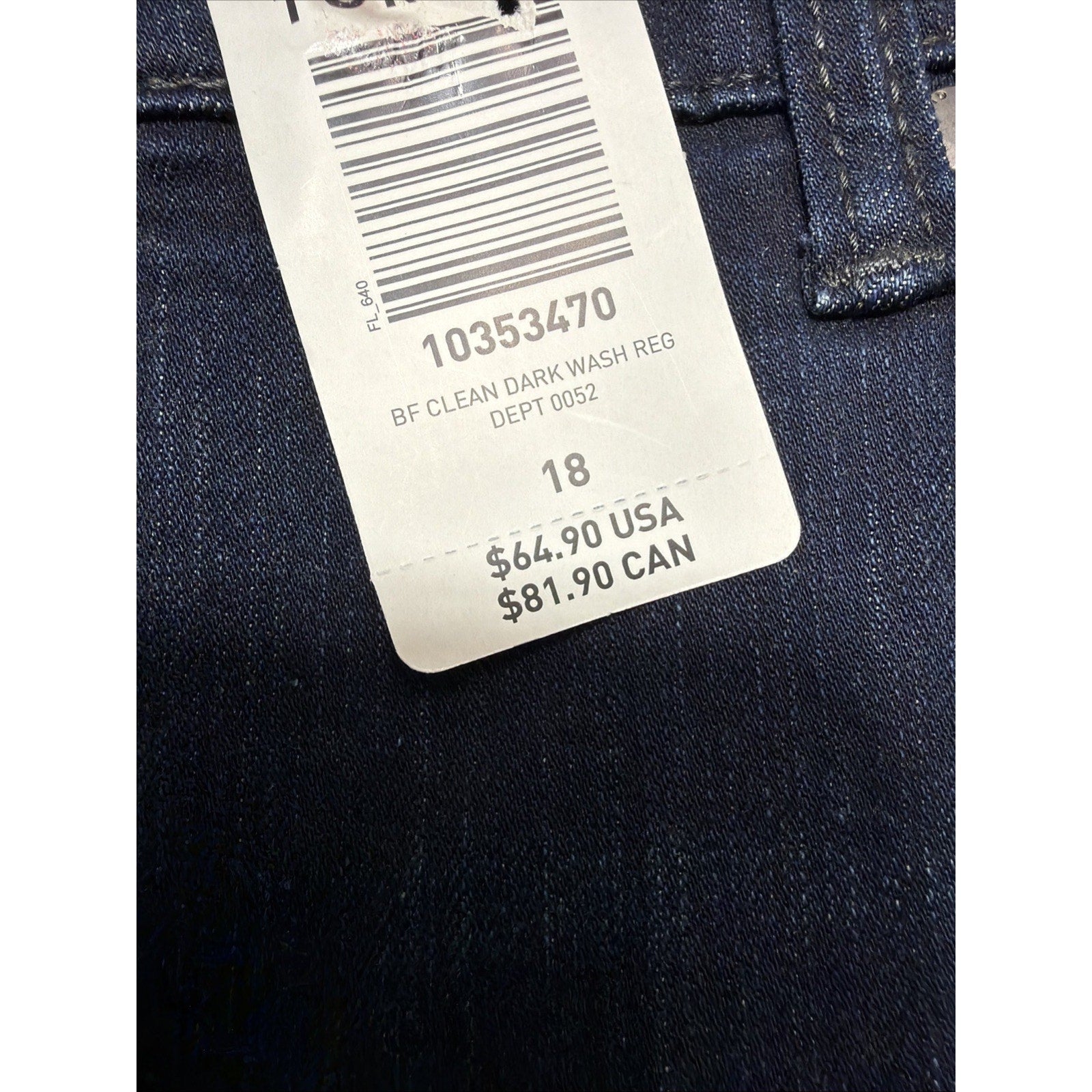 New Torrid Boyfriend Jeans Womens Plus 18 Stretch Dark Wash Mid Rise Denim Jeans