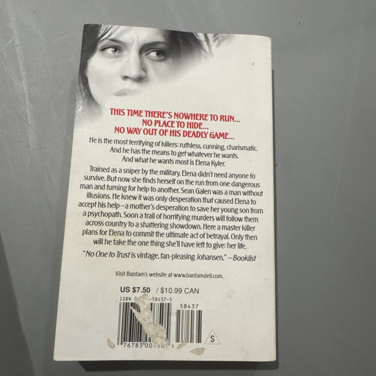 Iris Johansen No One to Trust Paperback Suspense Fiction Novel Adults Bantam
