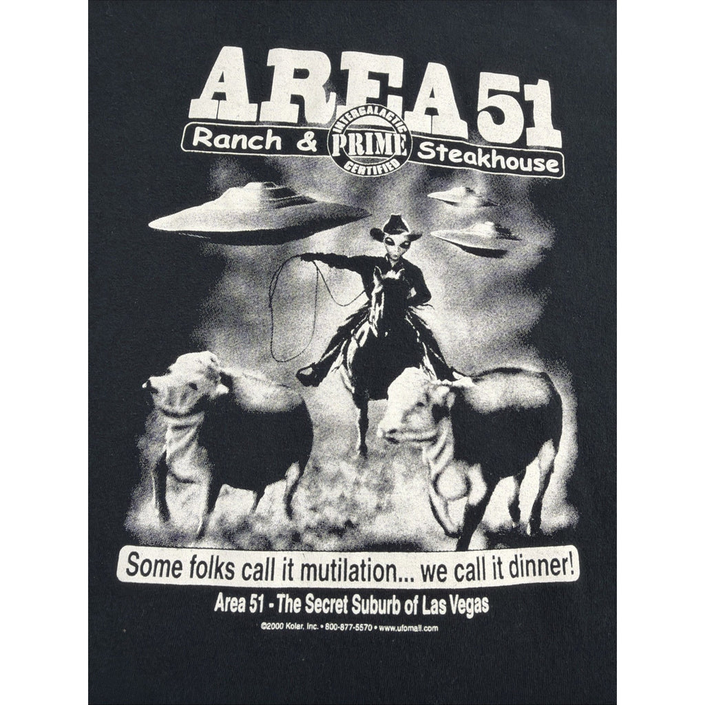 Vintage 2000 Area 51 Hotel And Casino Las Vegas Suburb T-Shirt 2XL Black