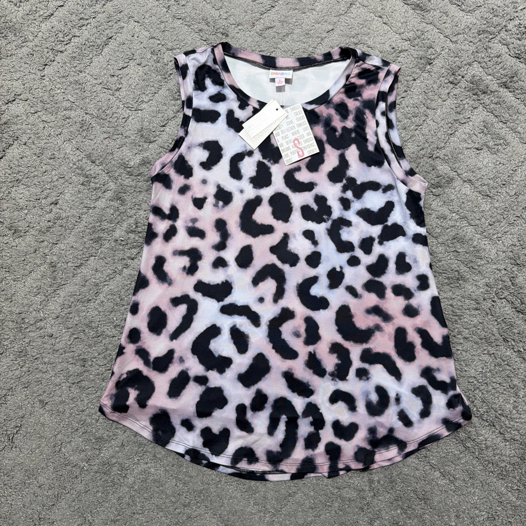NWT- LuLaRoe Cocoa Simply Comfortable Tank Leopard Print Pink Black Blue Size S