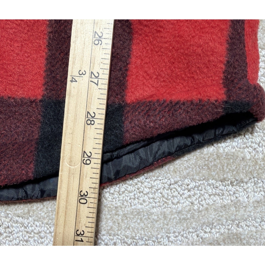 Dickies Micro Fleece Shirt Jacket Quilted Lining Red Black Buffalo Plaid XL