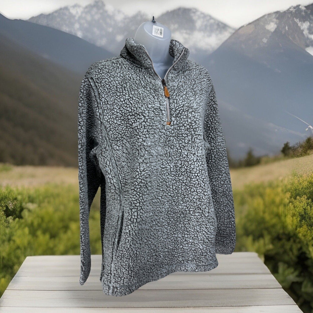 Katydid Gray Frosty Tipped Sherpa Pullover Size Medium