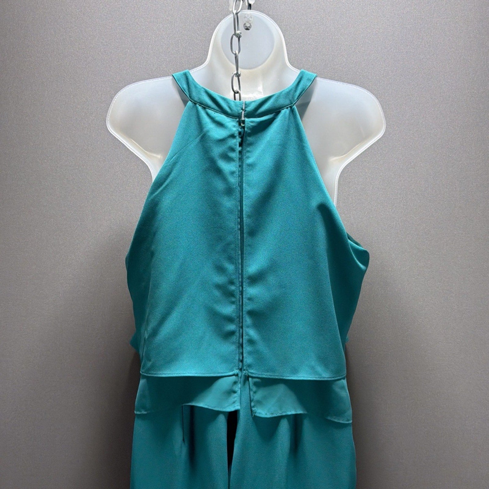 Vintage Sears Metaphor Womens 10Jumpsuit Sleeveless Pockets Teal NWT Stretch