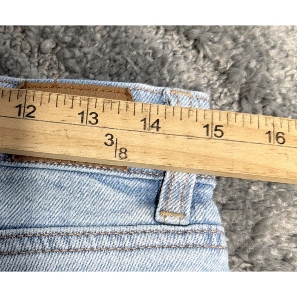 American Eagle Womens Su High Rise Ankle Straight Jeans Sz 4 Distressed Loose