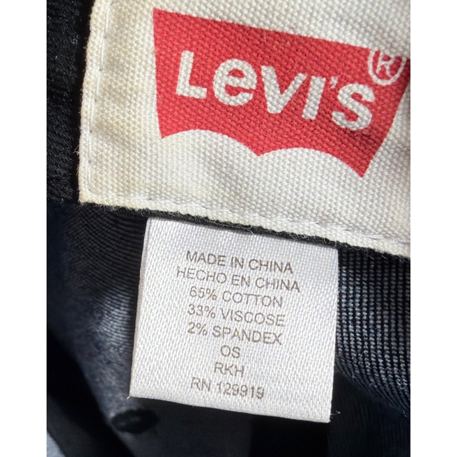 Levi Strauss & Co Men's Logo Baseball Cap Snapback Hat Red Tag Dark Blue Camo