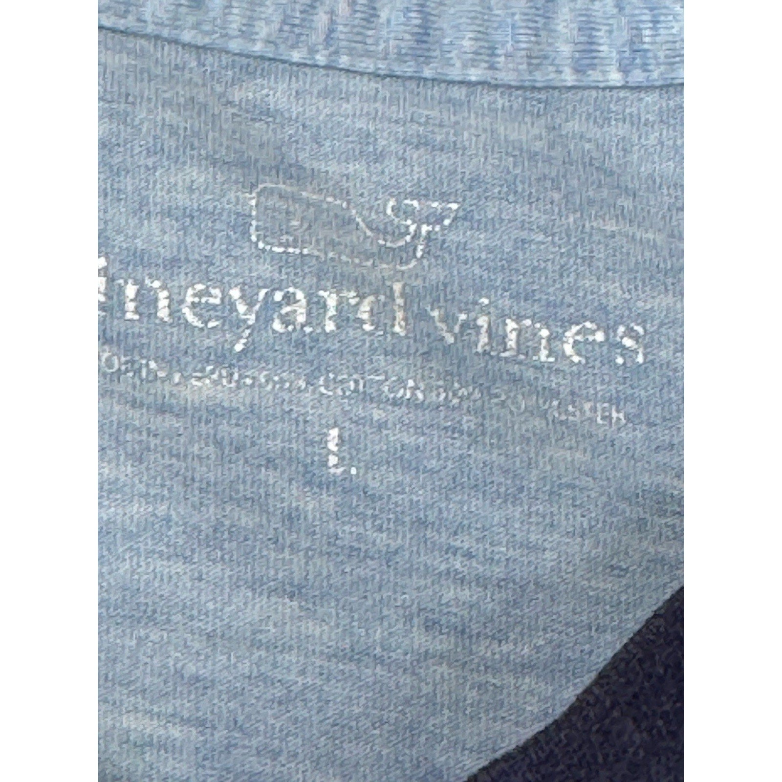 VINEYARD VINES Mens Raglan Long Sleeve Pocket T-Shirt Baseball Blue Distressed L
