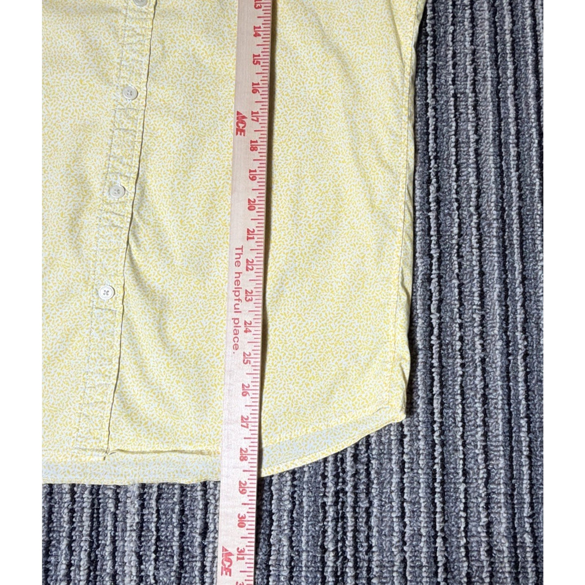 Michael Kors Mens Medium M Yellow Floral Button Up Shirt Slim Fit Short Sleeve