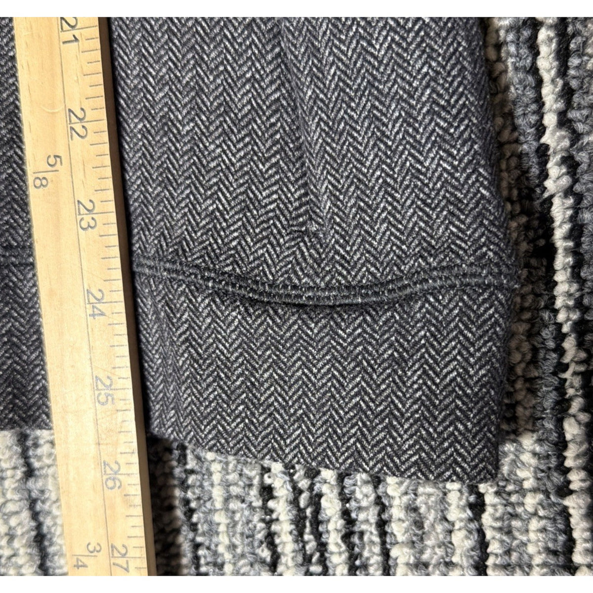 Lululemon Think Fast Long Sleeve Top Womens 8 Gray Herringbone Rulu Thumbholes