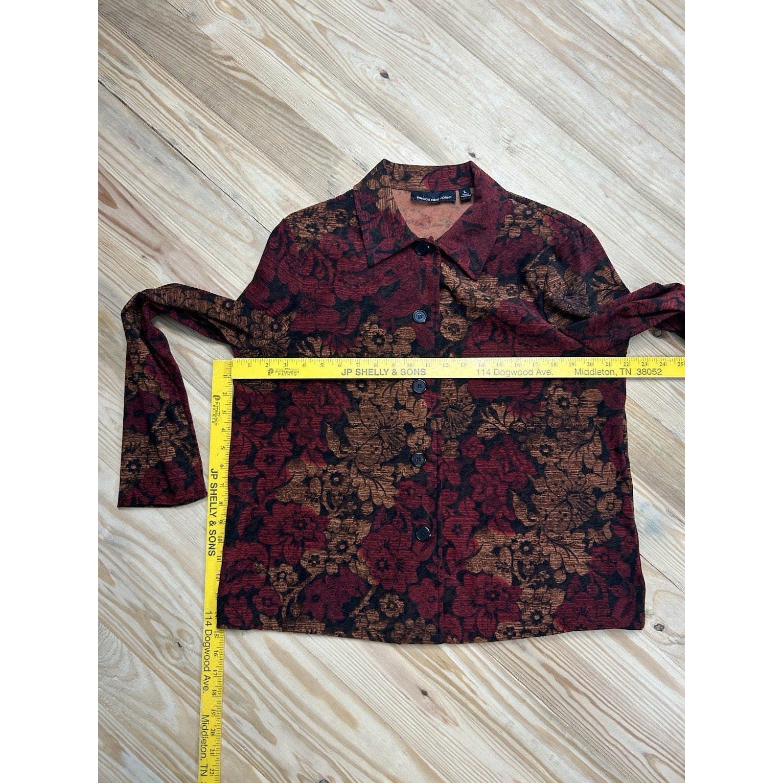 Briggs New York Petite Red Floral Tapestry Blazer Jacket Size Large.