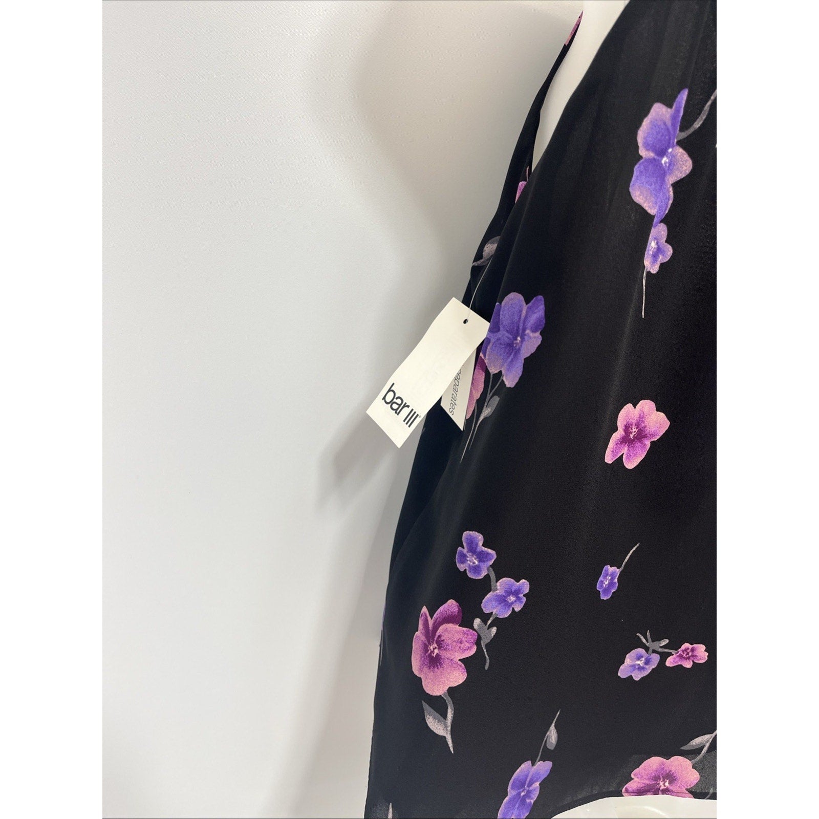 NWT Bar III Cami Tank Top XS Lined Adjustable Spaghetti Straps Black Orchid