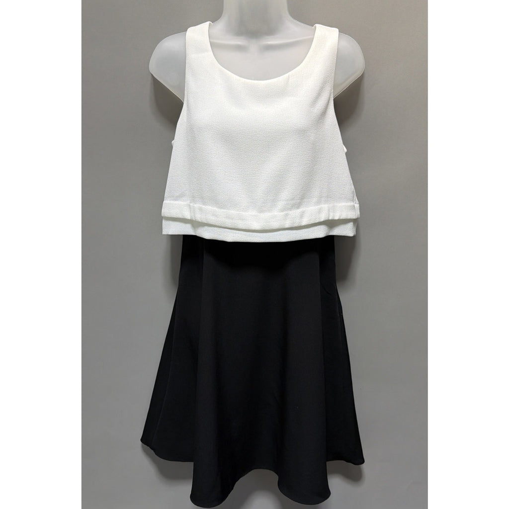 The Limited Colorblock Fit & Flare Dress Women’s Size 4 Black White Sleeveless