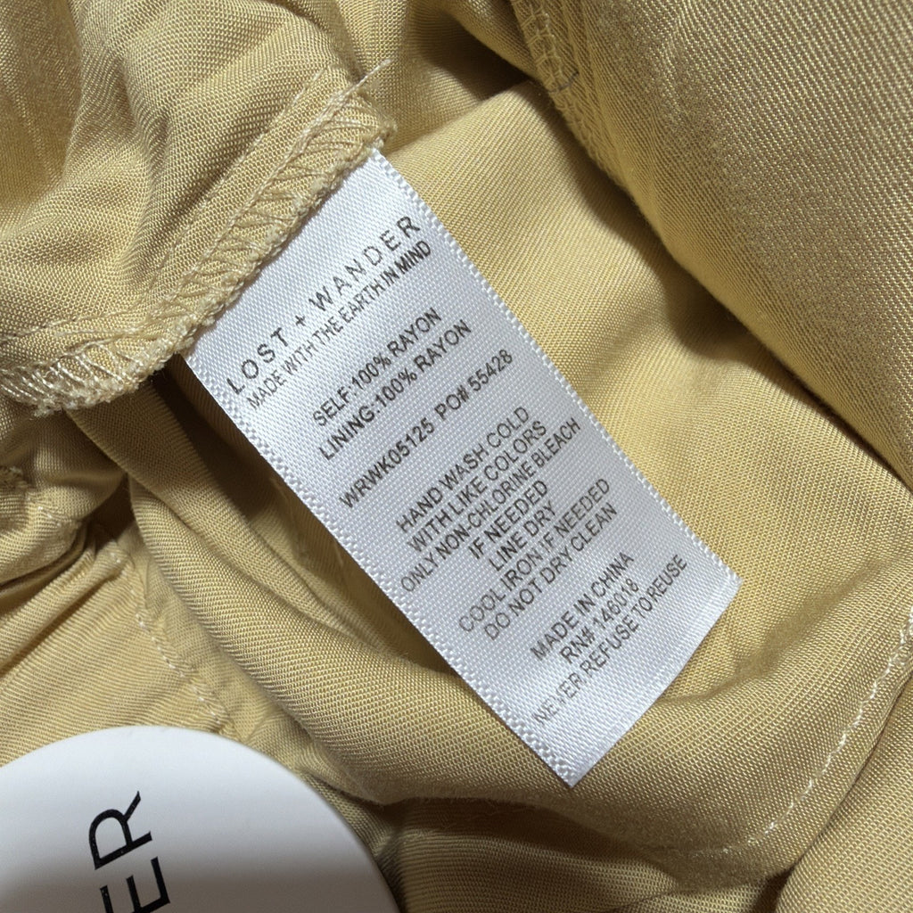 Lost & Wander Limoncello Straight Leg Jumpsuit Sz L Short Sleeve NWT
