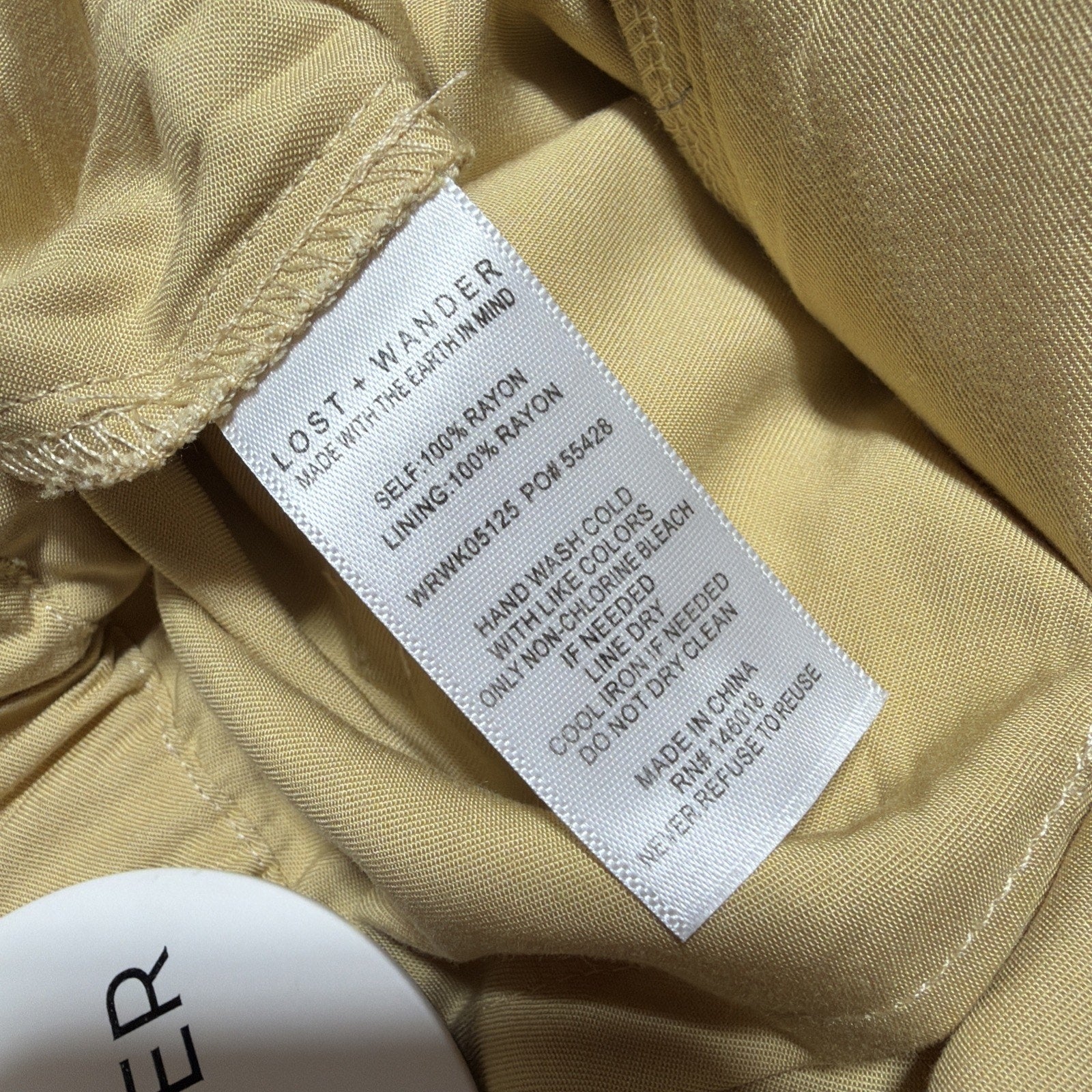 Lost & Wander Limoncello Straight Leg Jumpsuit Sz L Short Sleeve NWT