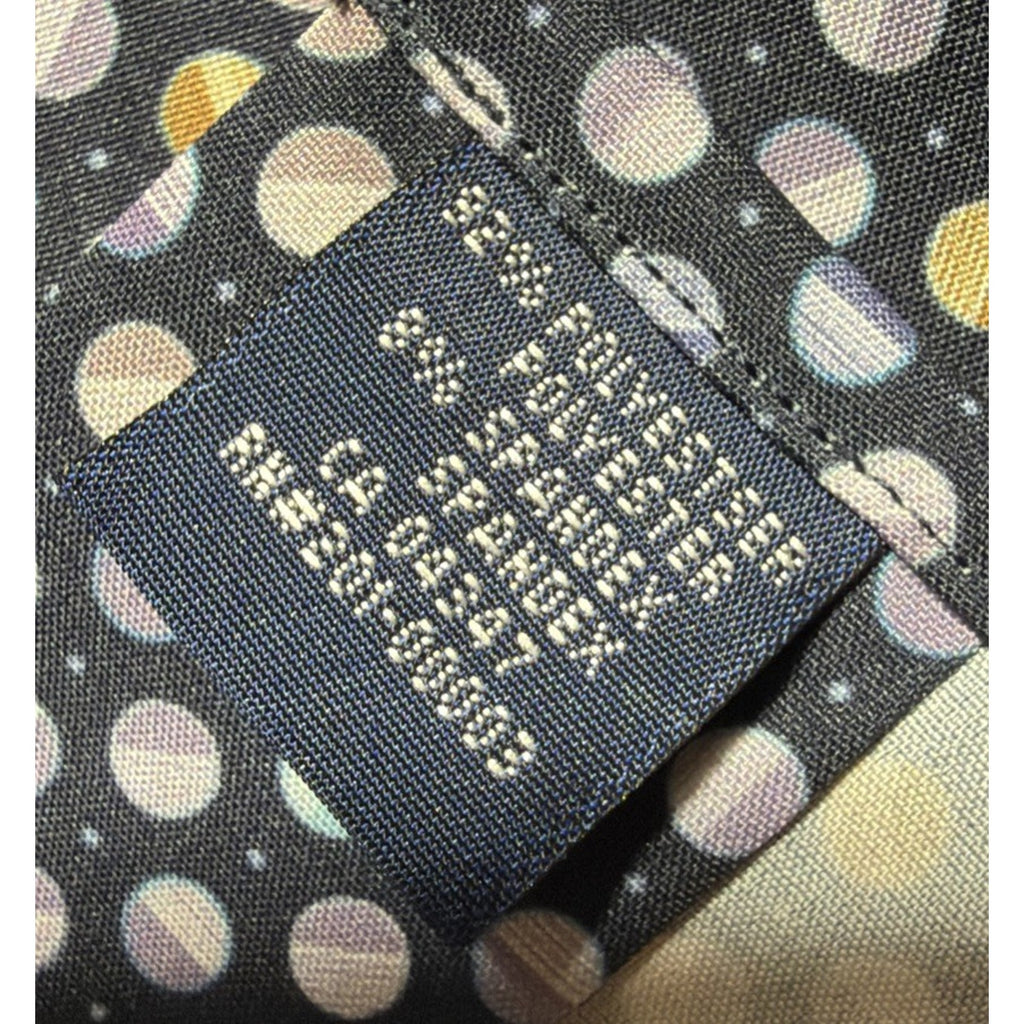 LUGANO Switzerland Multi Color Dot Print Button Down Dress Shirt Stretch Size L