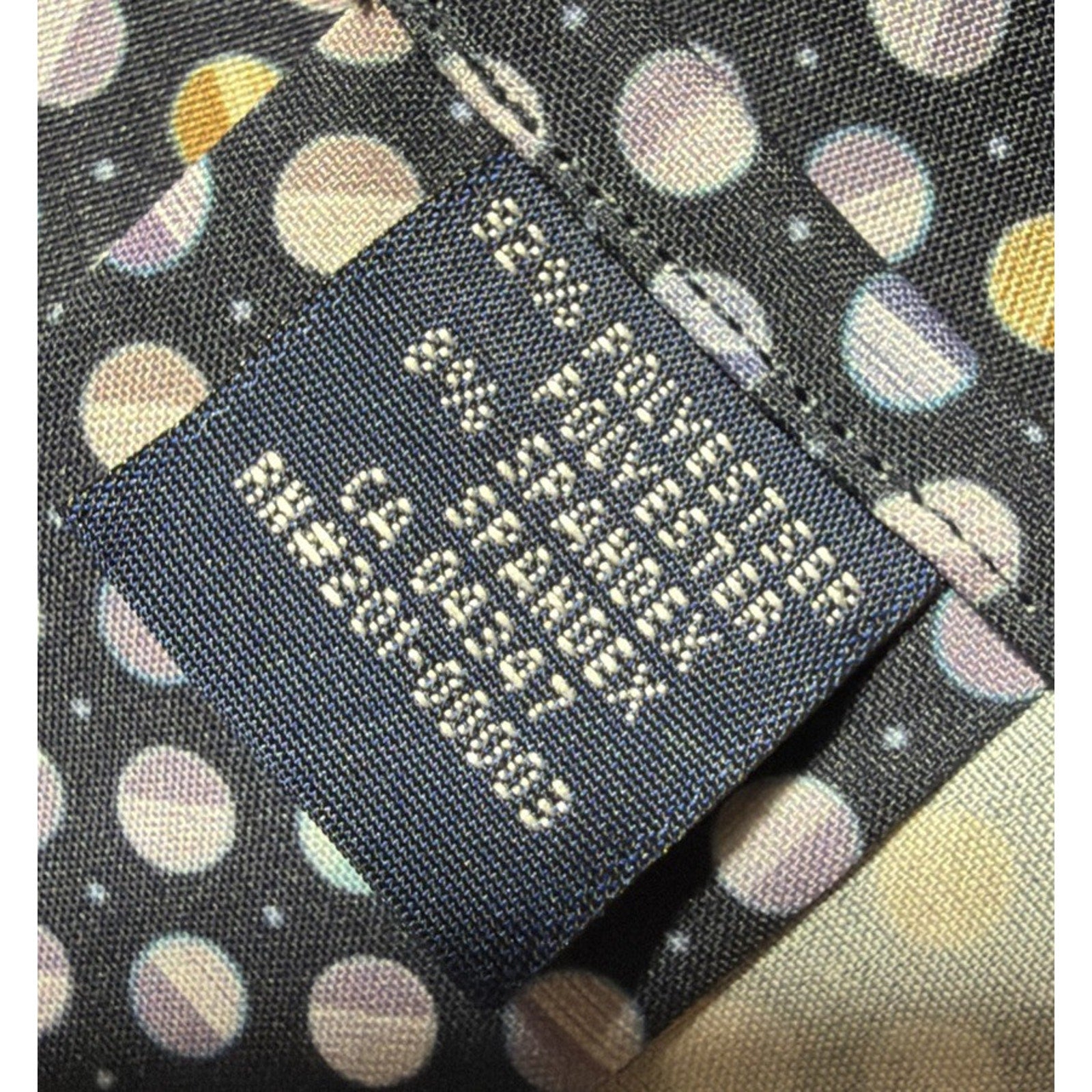 LUGANO Switzerland Multi Color Dot Print Button Down Dress Shirt Stretch Size L