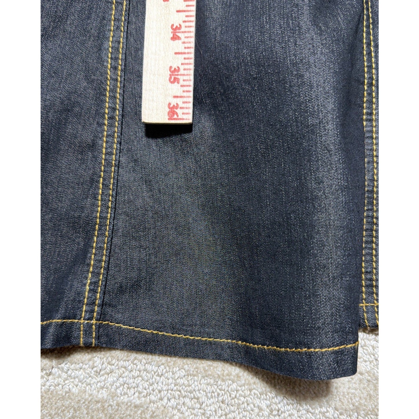 BISOU BISOU sz 4 Flared Denim Mermaid Long Jean Skirt Michele Bohbot Dark Denim