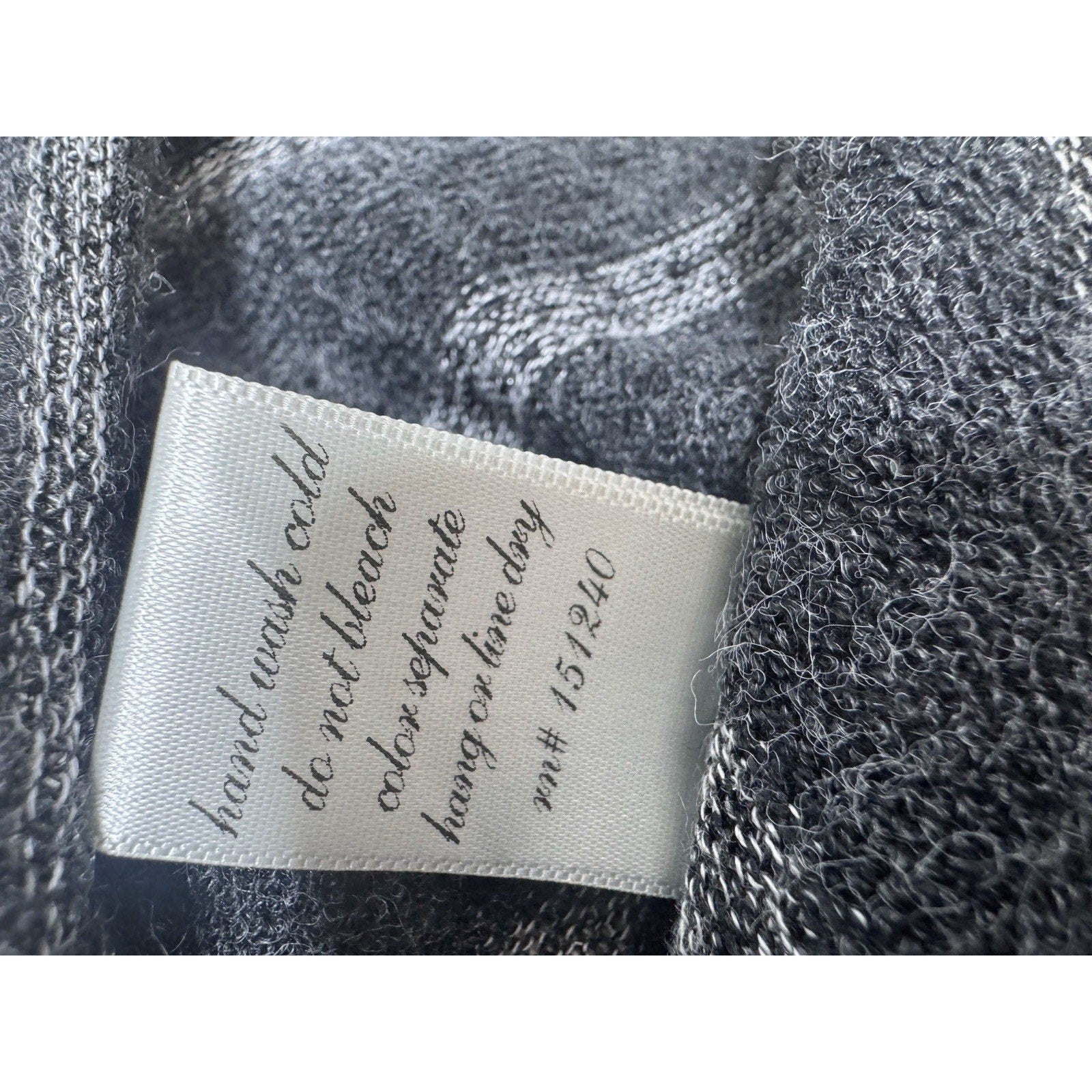 Dina Be Gray Striped Sharkbite Hem Tunic Sweater Dress Women’s Large Long Sleeve