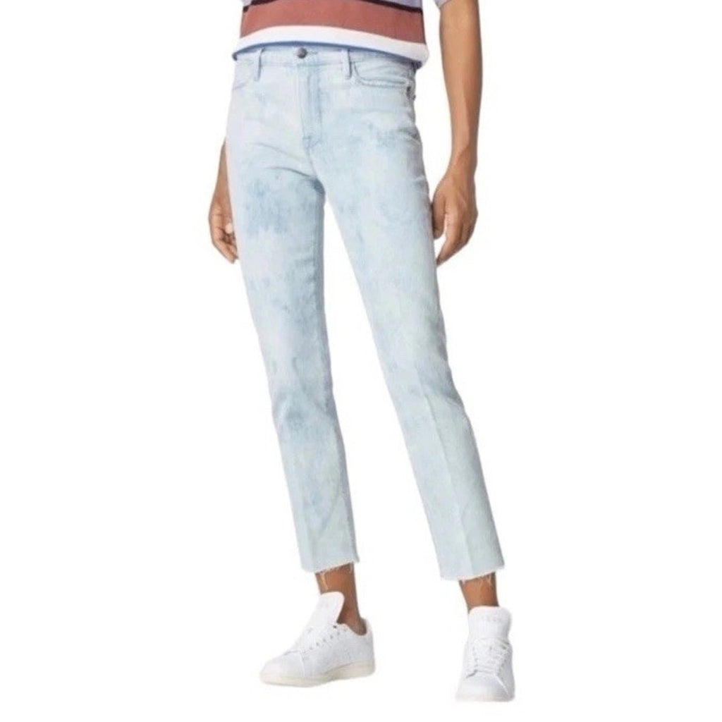 FRAME Le High Tie-Dye Straight-Leg Jeans in Cloud Size 25