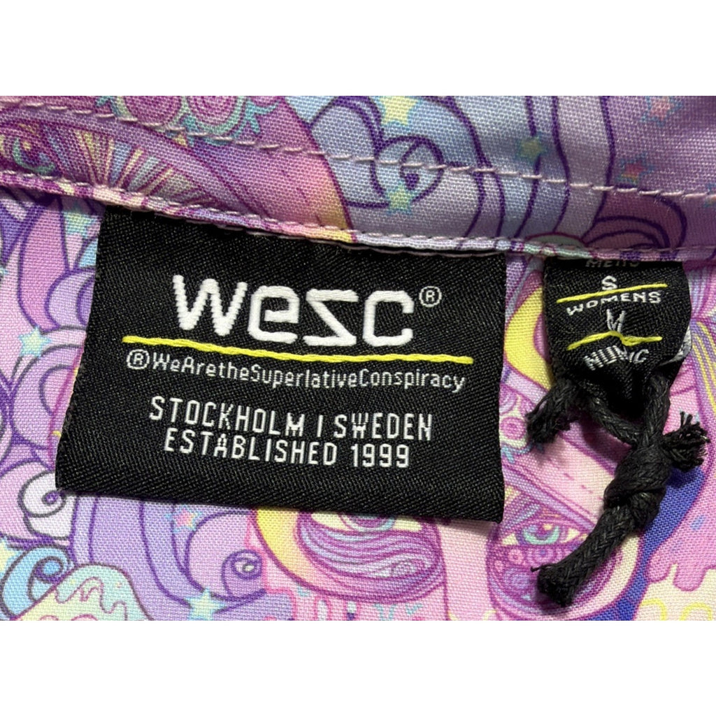 WeSC Psychedelic Trippy Mushroom Print Abstract Shirt Mens M Womens S Skater