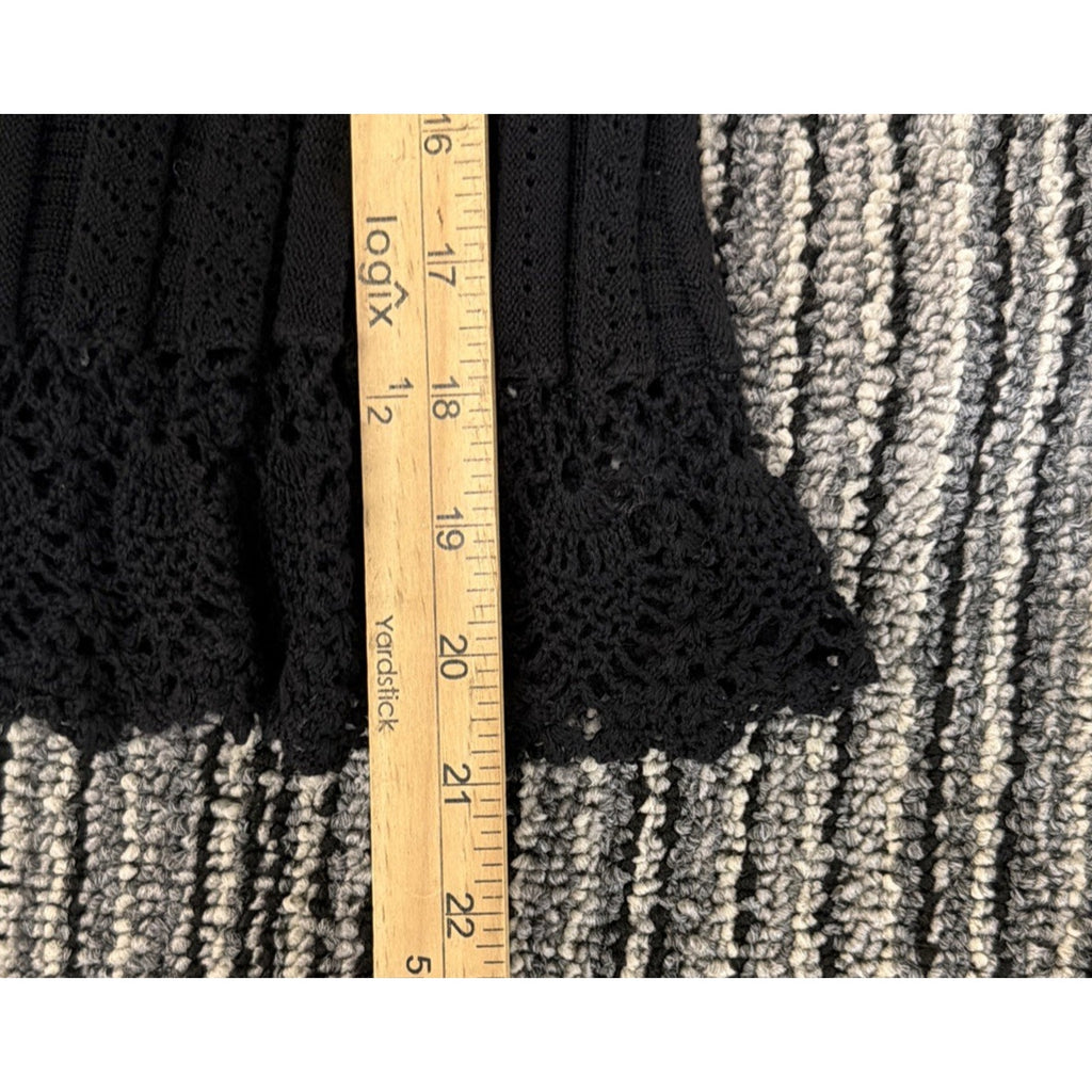 Cynthia Cynthia Steffe Skirt Womens XS Black Crochet Knit Scalloped Hem NWT