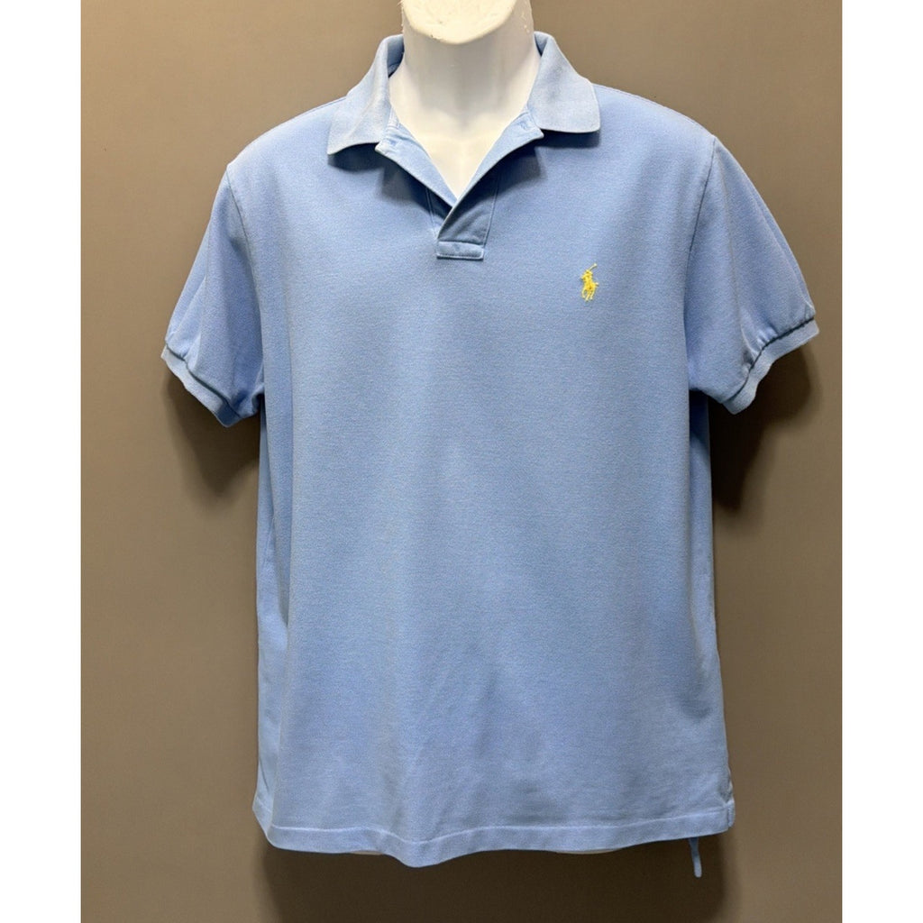 Polo Ralph Lauren Blue Cotton Pique Custom Fit Polo Shirt Size Large