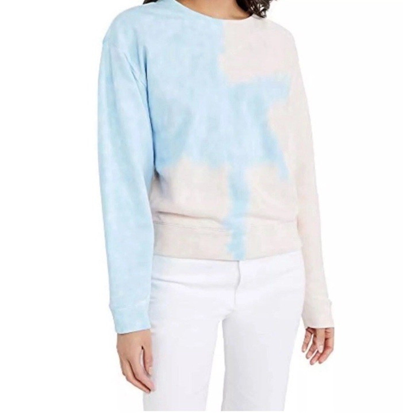 7 For All Mankind Women's Oversized Terry Sweatshirt Size Small Minimalist Flaw