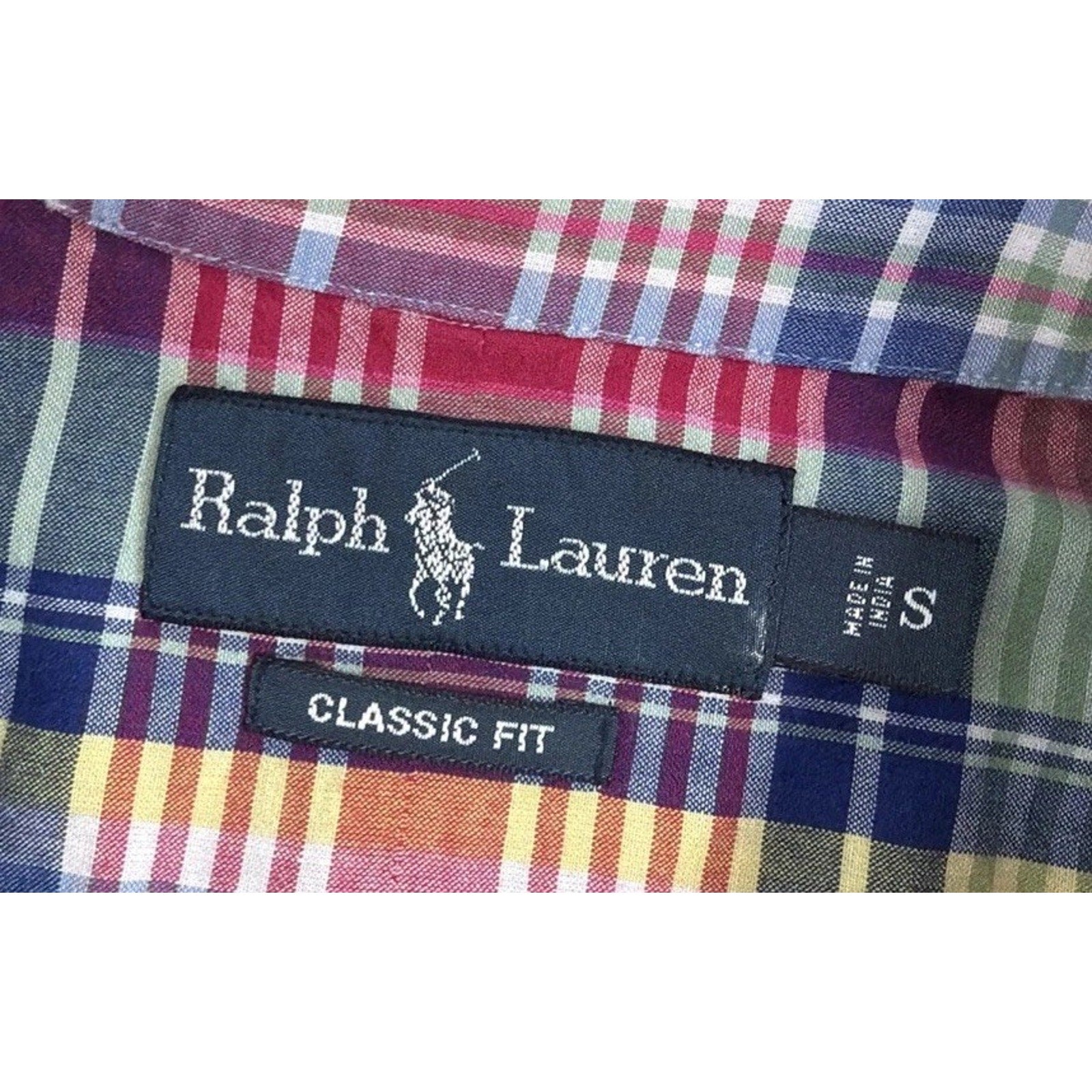Men's Polo Ralph Lauren Classic Fit Button Up Shirt Size S Big Pink Green Plaids
