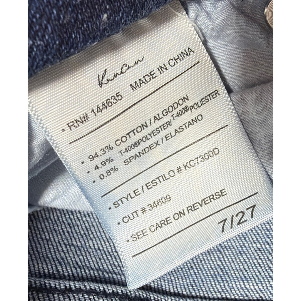 KanCan Jeans Womens 7/27 High Rise Skinny Button Fly Distressed Raw Hem Blue