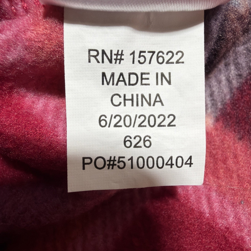 Eddie Bauer Womens L Sweater Fleece Red Plaid 1/4 Zip Pullover Long Sleeve NWOT