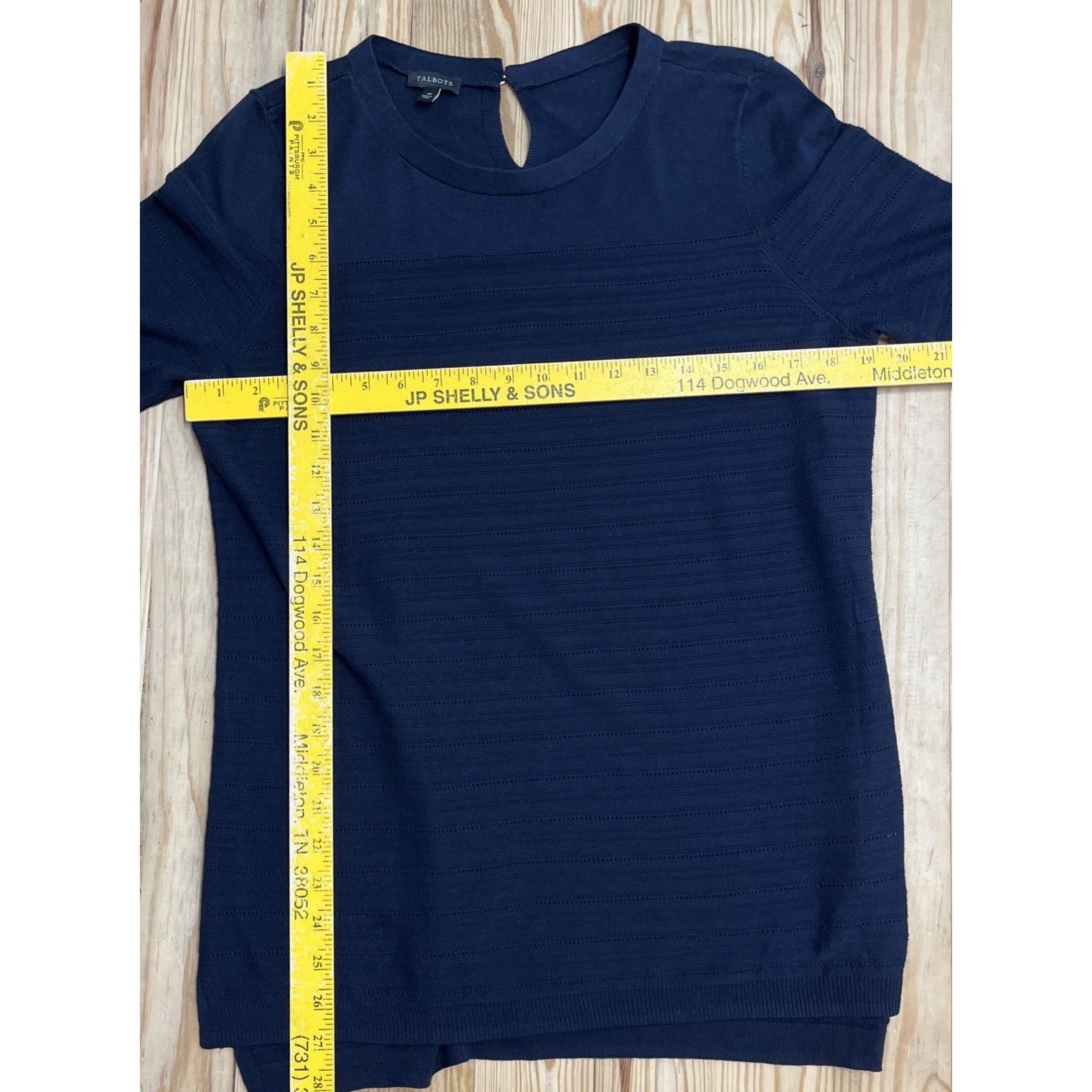 Talbots Knit Breathable Navy Sweater M Womens Long Sleeve