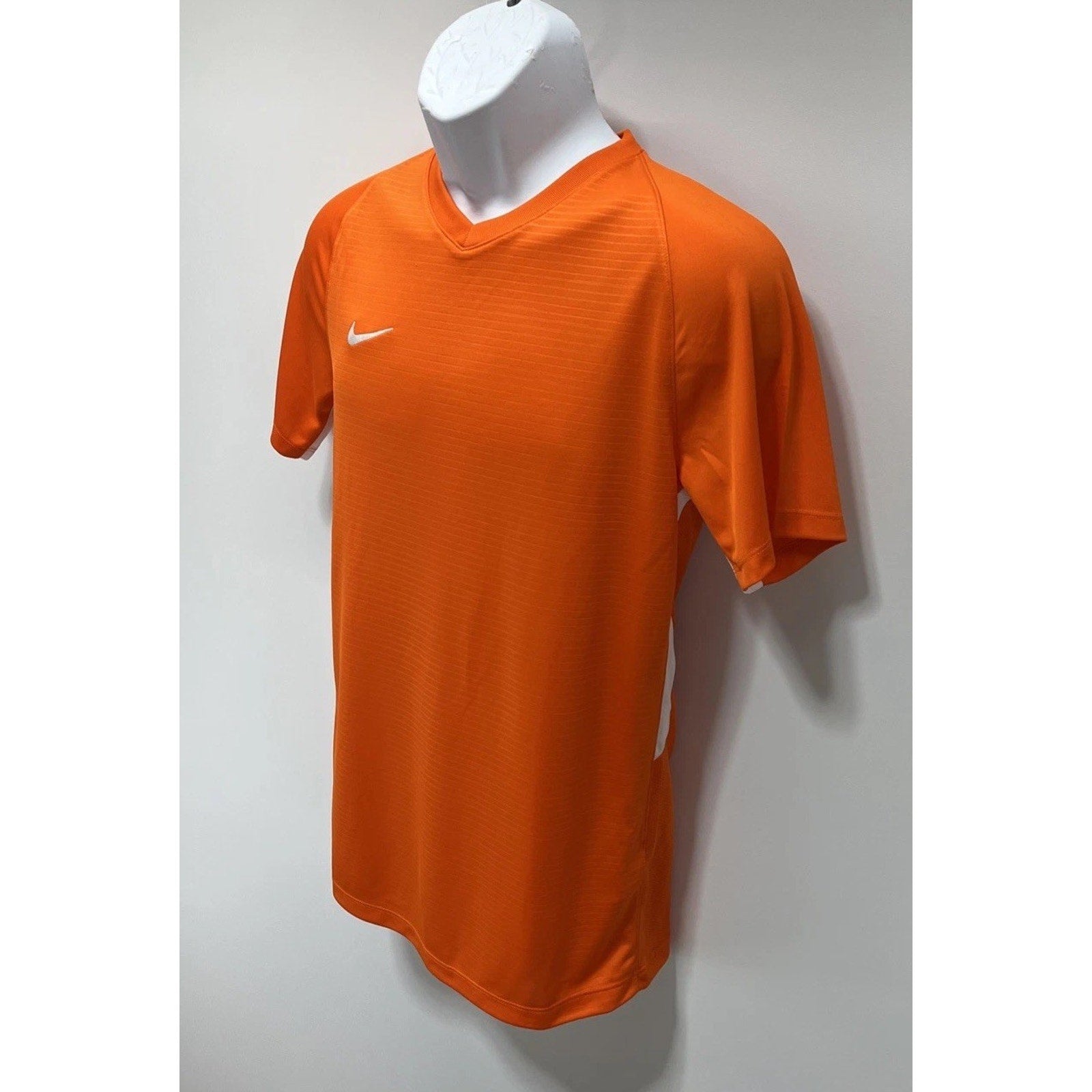 Nike Tiempo Premier Short Sleeve Soccer Jersey Men's Small Orange White