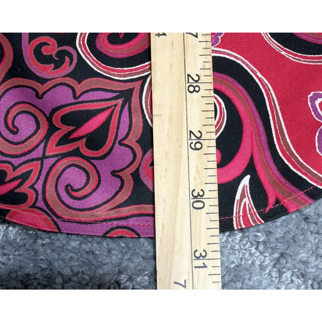 Chicos Red Paisley No Iron Long Sleeve Button Up Tunic Women’s Size 1 Medium