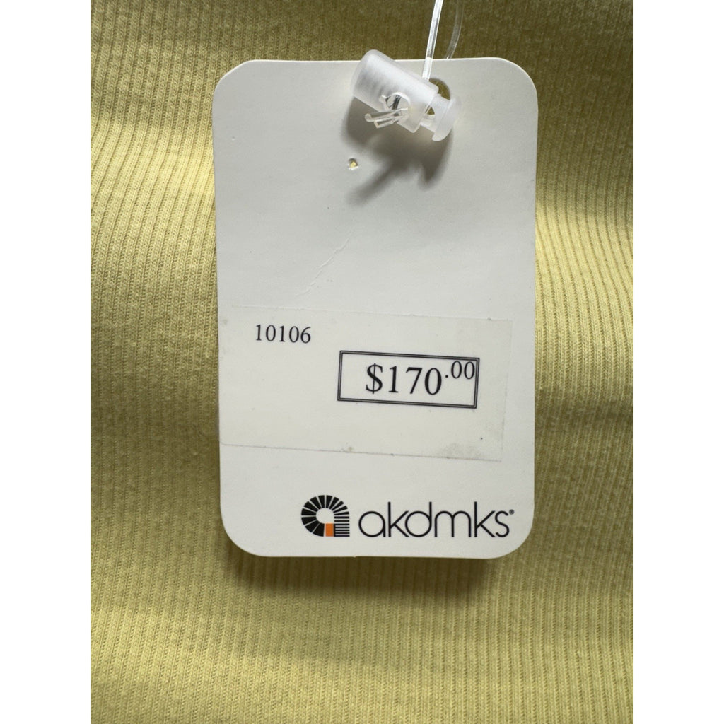 AKDMKS Natalia Ruched Asymmetric Tank Top Yellow Ribbed Sleeveless Side Tie