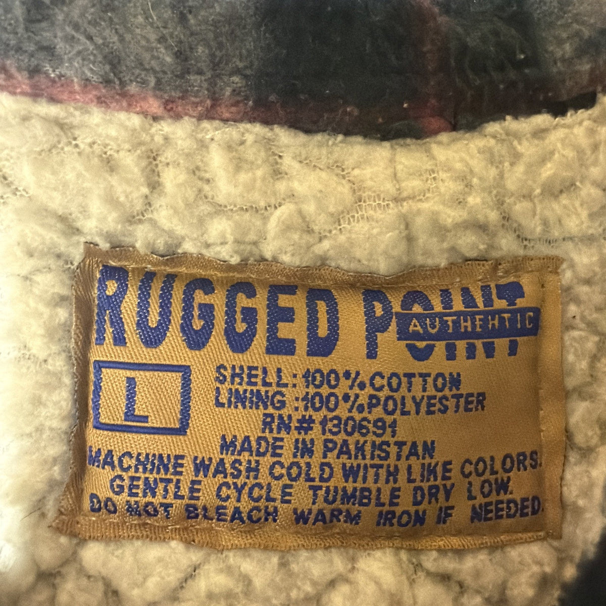 Mens Rugged Point Authentic Plaid Fleece Sherpa Button Up Shacket Large NWT