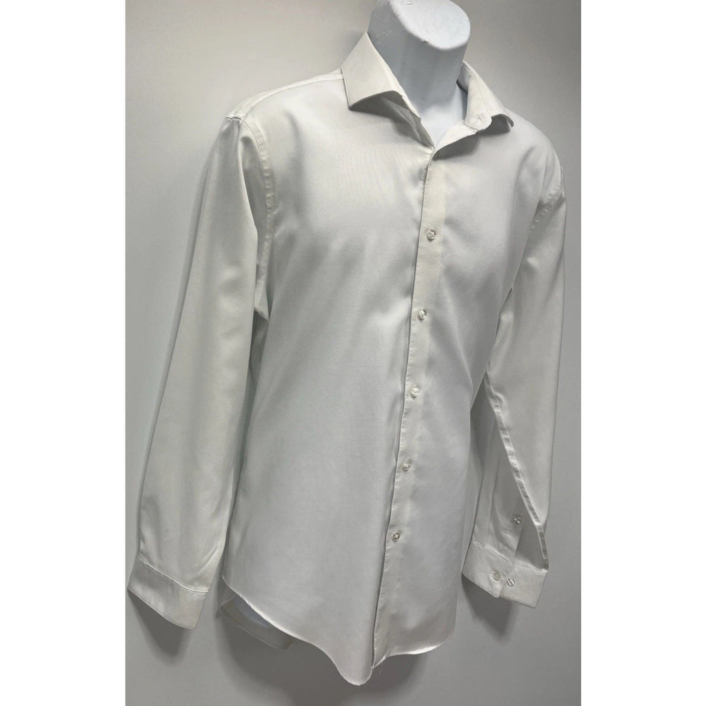Calvin Klein Steel Non Iron Slim Fit Button Up Dress Shirt Size Large