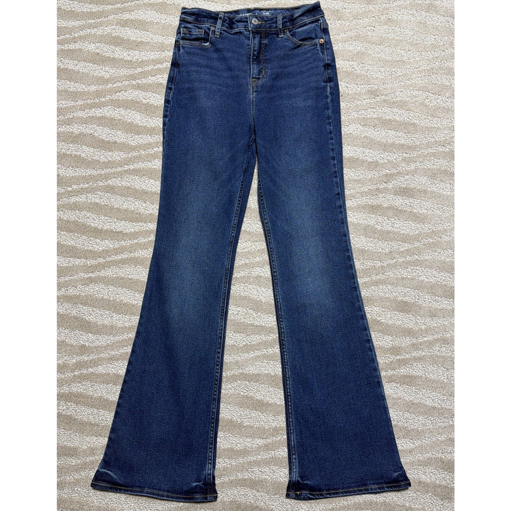 Old Navy Jeans Womens 2 Blue Denim Higher High Rise Flare Medium Wash Stretch
