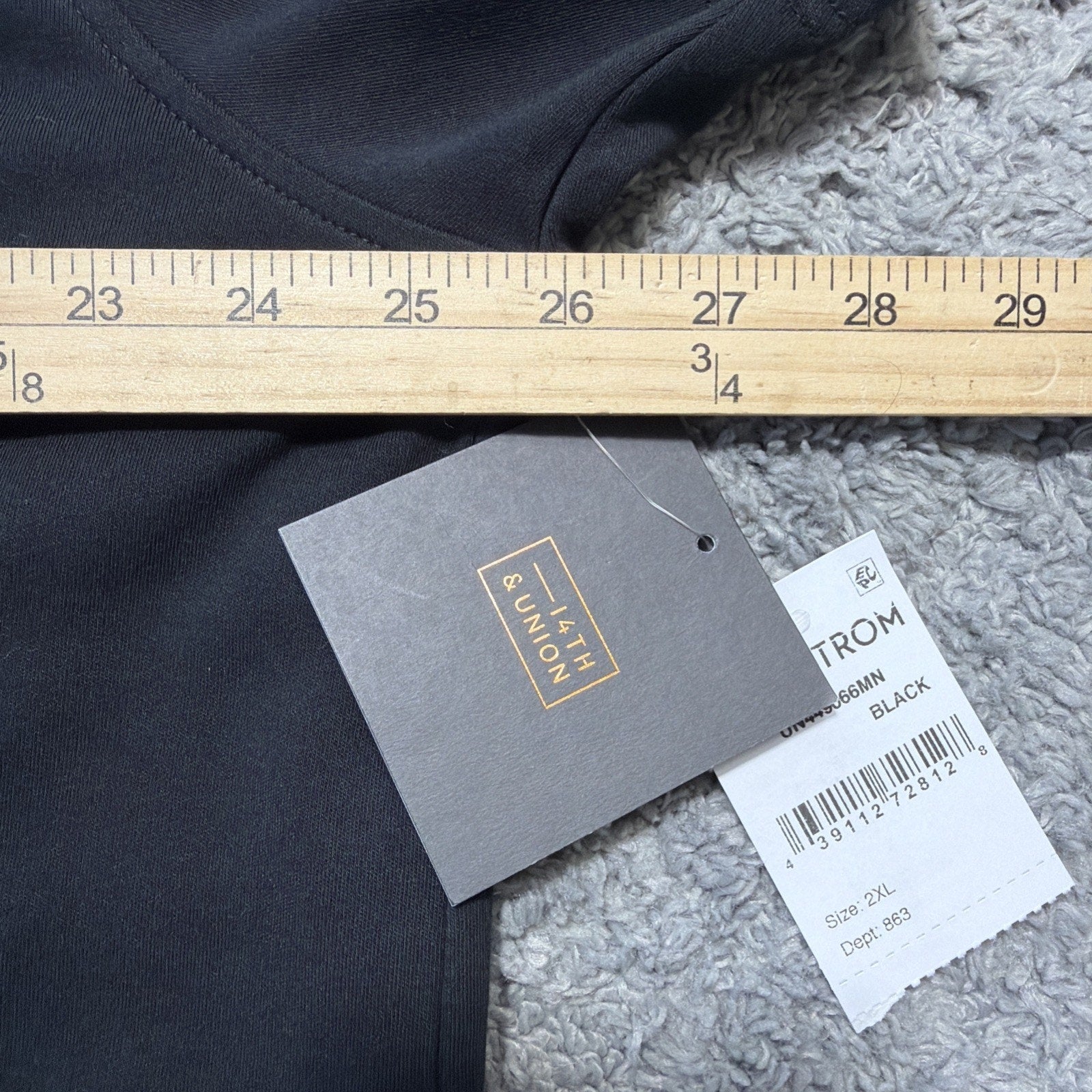 14th & Union Nordstrom Black Men’s Interlock Short Sleeve Polo Shirt 2XL NWT