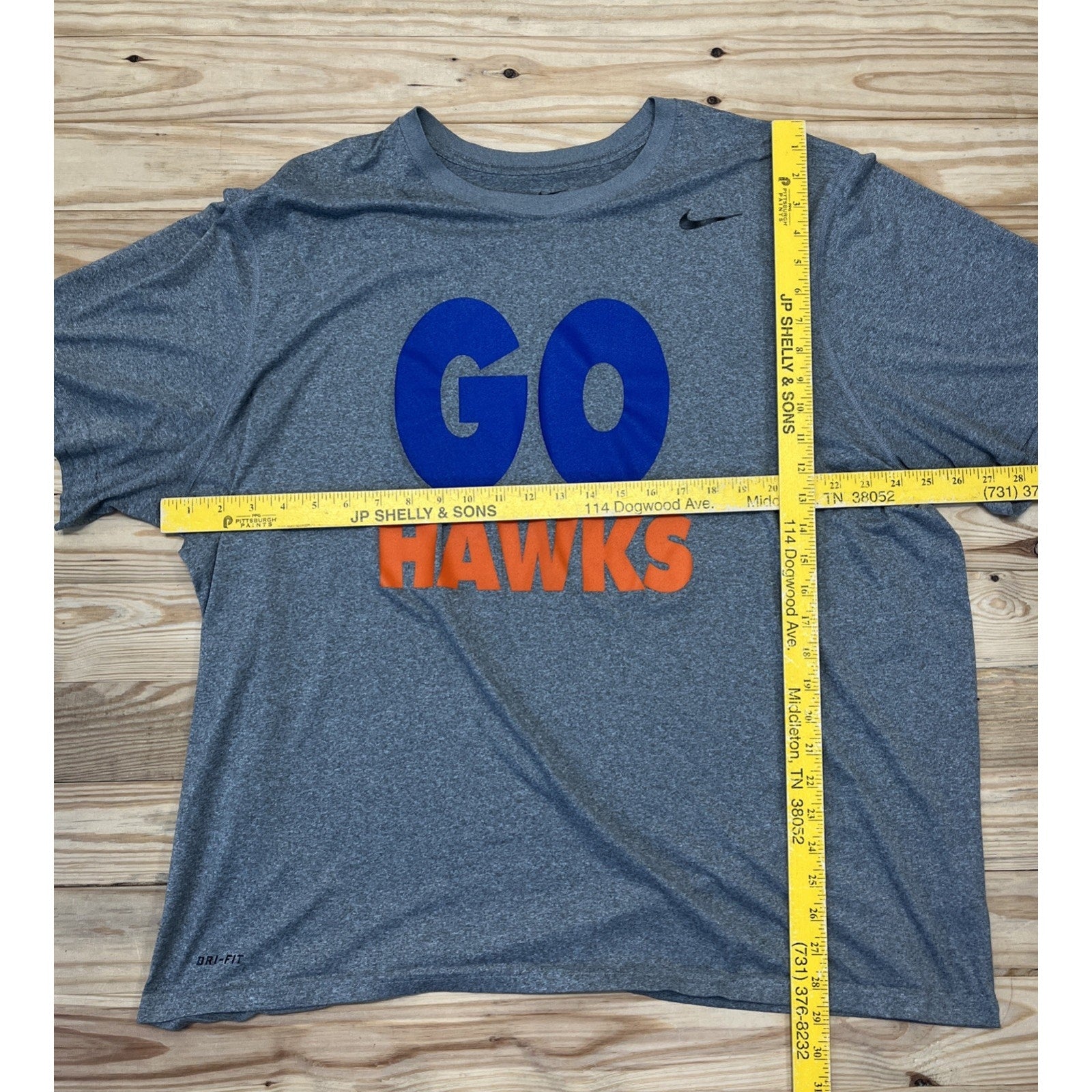 Nike Dri Fit Kansas Jayhawks T Shirt Size 3XL Gray