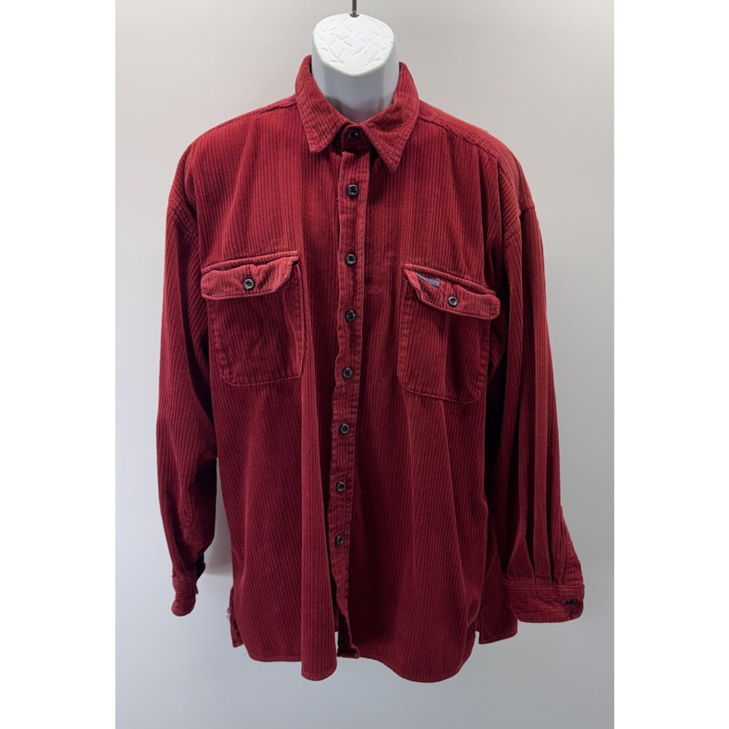 Point Zero Technology Men’s Large Red Corduroy Shirt Jacket