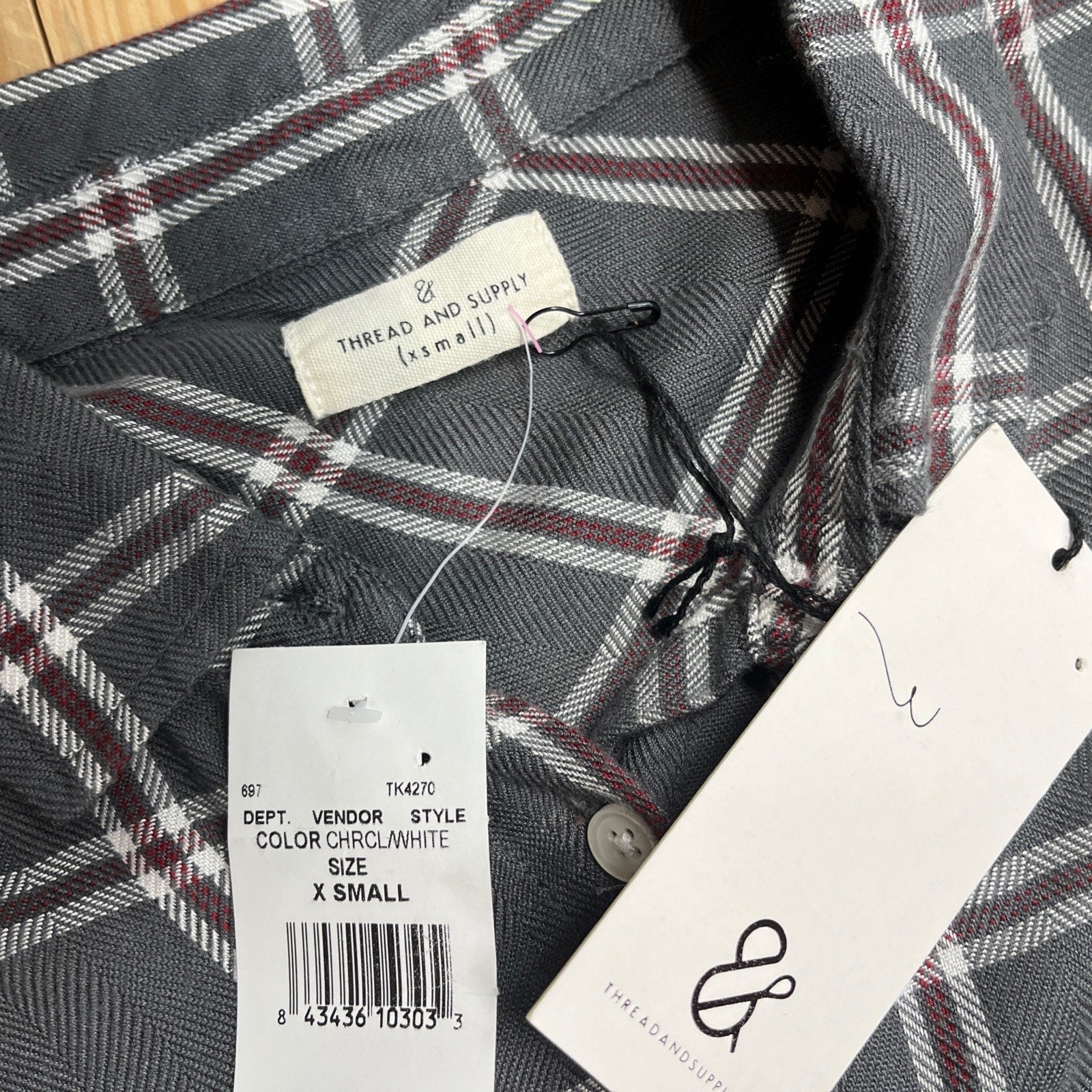 NWT Thread And Supply Button Up Shirt Dress With Pockets Size Extra Small