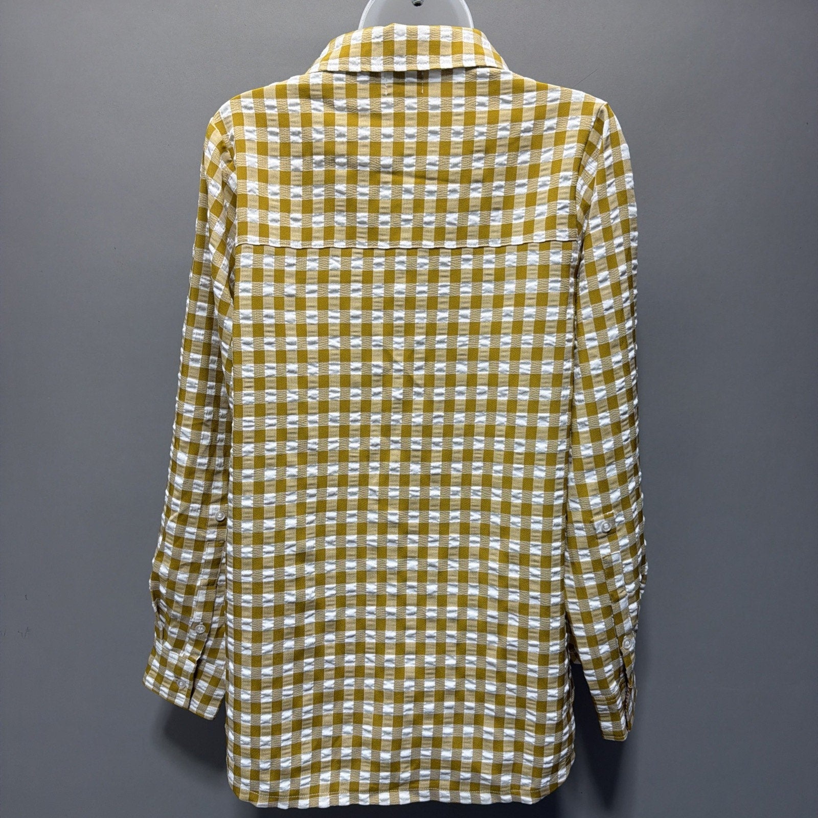 Buckle BKE Eased Flannel Shirt Womens M Yellow Plaid Long Sleeve Button Up NWT