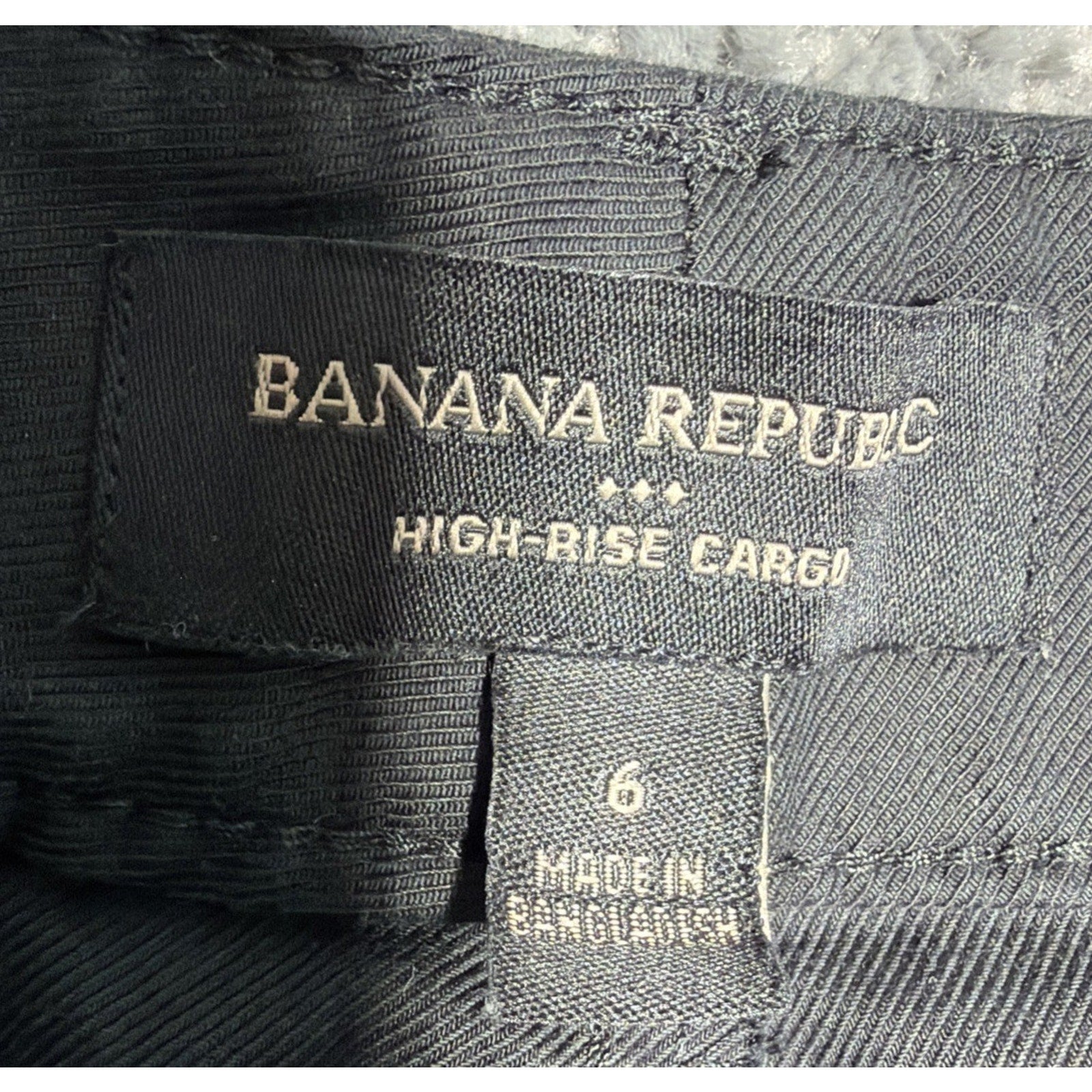 Banana Republic Women's Size 6 High Rise Wide Leg Cargo Black Pants 28x30