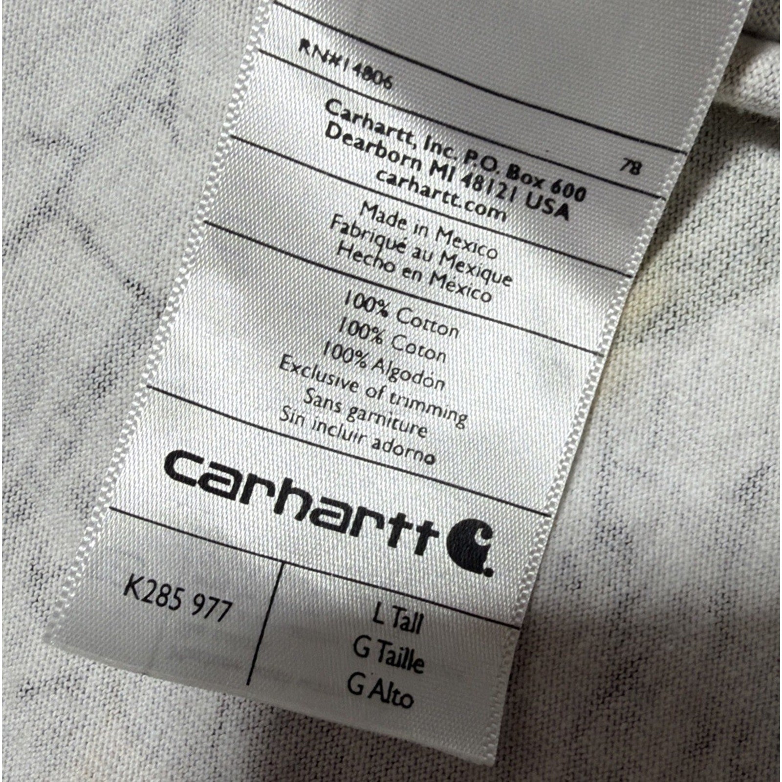 Vtg Carhartt Realtree Camo Long Sleeve Shirt Mens L Tall Pocket Tee Hunting K285