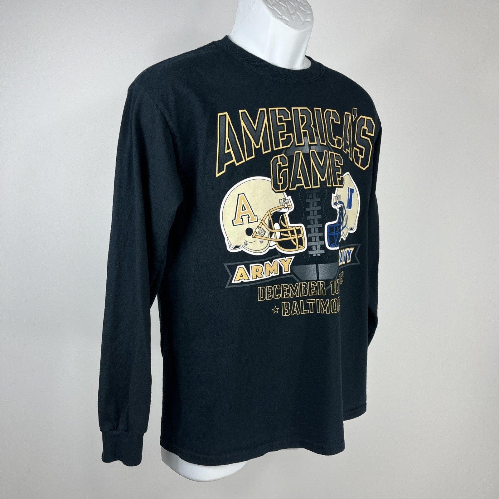2016 Navy Midshipmen Army America's Game Football Long Sleeve Shirt Mens M Black